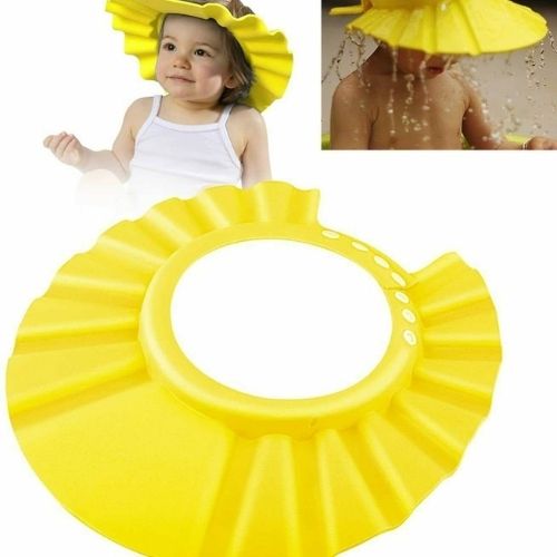 ADJUSTABLE BABY SHOWER CAP BABY KIDS CHILDREN BATH SHAMPOO SHIELD HAT WASH HAIR