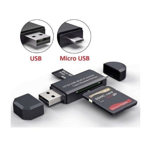 USB SD Card Reader + Micro USB Memory OTG Adapter For TF SD SDXC SDHC MMC