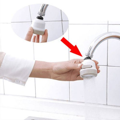 360 Degree Faucet Nozzle Sink Swivel Tap Aerator Dual Spray White Kitchen Tool