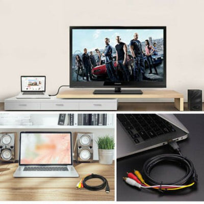 1.5m HDMI Male to 3 RCA Video Audio Converter Component AV Adapter Cable Cord
