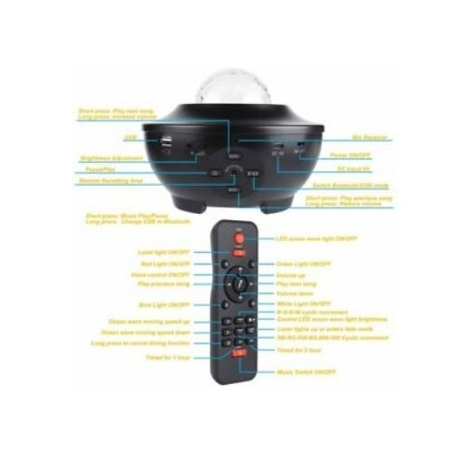 LED Galaxy Starry Projector Night Light Ocean Star Sky Party Baby Kids Room Lamp