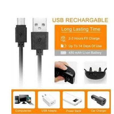 Waterproof Anti Bark Dog Collar Stop Barking Sound&Vibration Rechargeable S/M/L