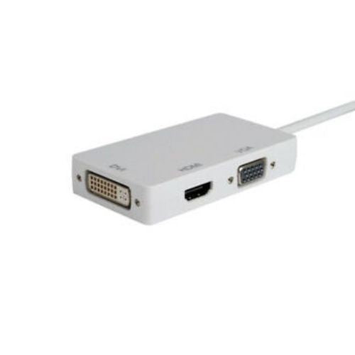 3 In 1 Mini DisplayPort DP Thunderbolt to DVI VGA HDMI Adapter Cable For MacBook