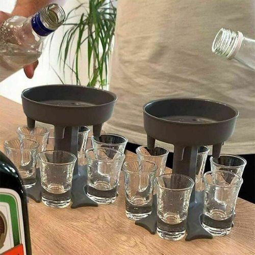6 Shot Glass Dispenser for Filling Liquids Shots Wine Cocktail Carrier Liquor