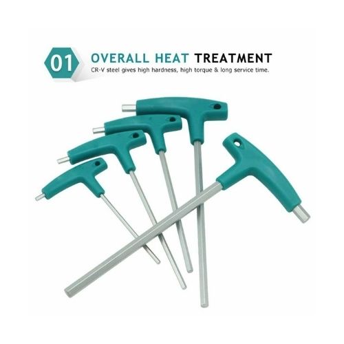 9PCS Allen Key Hex Wrench Set Flathead T-Handle Spanner Hand Tools Bike Reapair