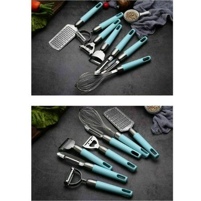 Silicone Cooking Utensils Heat Resistant Stainless Steel Heads Cooking set CA