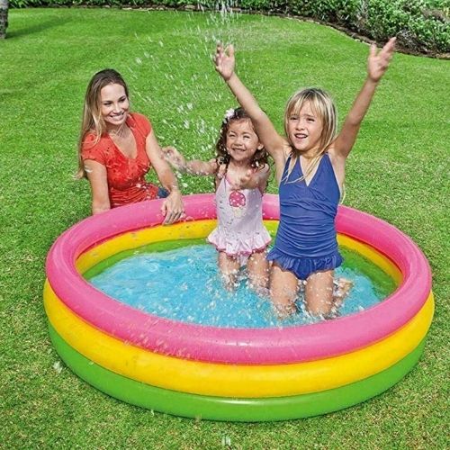 Summer Sunset Glow Inflatable Baby Swimming Pool Outdoor Water Game Play Center