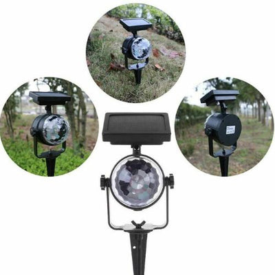 Solar Laser Lamp LED Projector Light Rotating Colorful Party Xmas Decor Lamp
