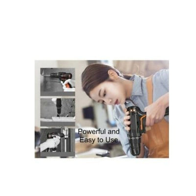 112Pcs 12V Cordless Drill Driver Set Household Hand Tool Kit w/ 2 Batteries