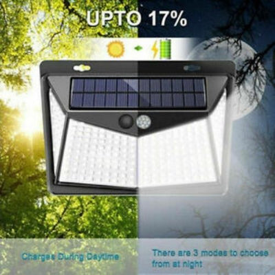 208LED Outdoor Solar Powered Lights PIR Motion Sensor Garden Security Wall Lamp