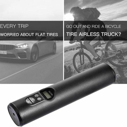 Mini Portable Air Compressor Tire Inflator Hand Held Pump USB Display Air Tyre