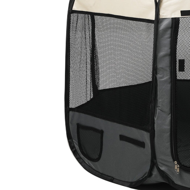 PaWz Pet Soft Playpen Dog Cat Puppy Play Round Crate Cage Tent Portable XL Grey