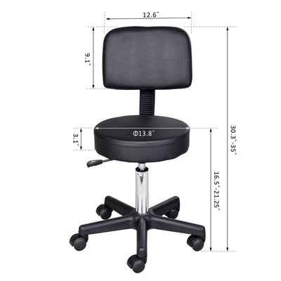 Hydraulic Salon Rolling Stool Tattoo Facial Massage Spa Chair Height Adjustable