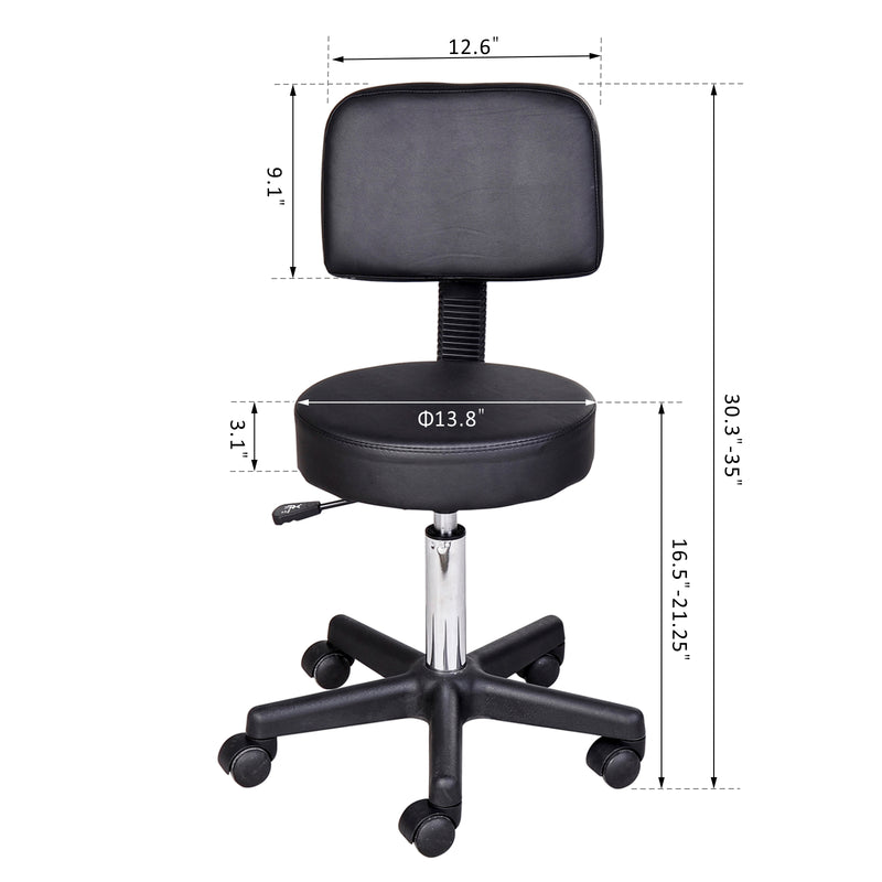 Hydraulic Salon Rolling Stool Tattoo Facial Massage Spa Chair Height Adjustable