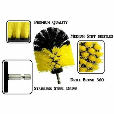 Electric Brush Scrubber Car Tires Cleaning Drill Kit For Carpet Glass 3Pcs/Set