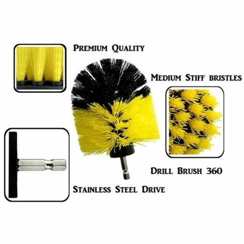 Electric Brush Scrubber Car Tires Cleaning Drill Kit For Carpet Glass 3Pcs/Set