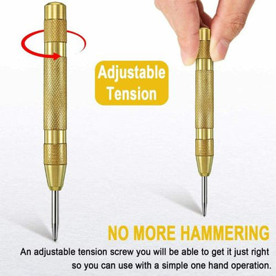 2x Automatic Center Pin Punch Strike Spring Loaded for Metal Steel Wood Plastic