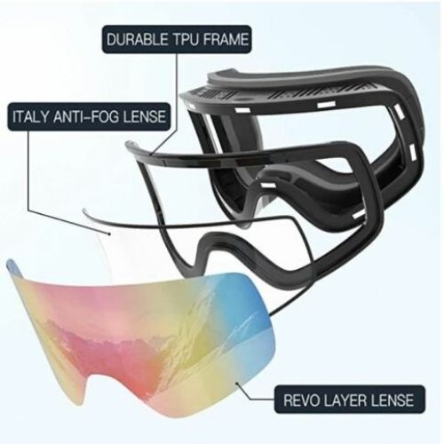 Durable Anti Fog Ski Snowboard Goggles With Magnetic Interchangeable Lens Unisex