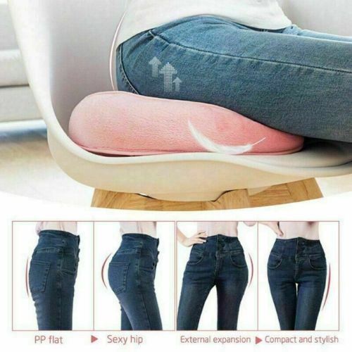 Dual Comfort Memory Foam Cushion Butt Orthopedic Brace Hip Lift Up Seat Cushion