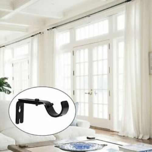 3PCS Metal Single Hang Curtain Rod Holders Bracket Into Window Frame Rod Bracket