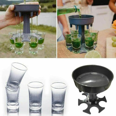 6 Shot Glass Dispenser for Filling Liquids Shots Wine Cocktail Carrier Liquor