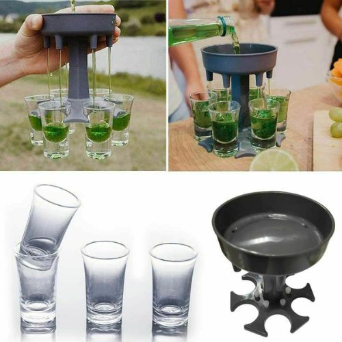 6 Shot Glass Dispenser for Filling Liquids Shots Wine Cocktail Carrier Liquor