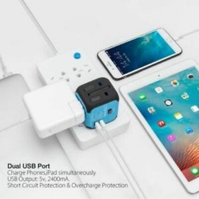 Travel Adapter Universal Power Adapter Worldwide All-One 4 USB For US/EU/AU/UK