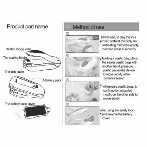 2 PCS Mini Heat Sealing Machine Bag Heat Sealer Plastic Bags Package Sealing