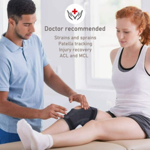 Adjustable Neoprene Knee Brace Fastener Patella Support Gym Black Relief Strap