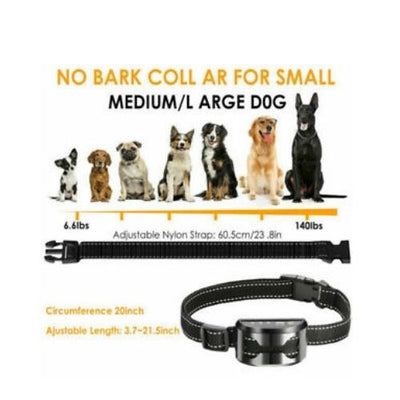 Waterproof Anti Bark Dog Collar Stop Barking Sound&Vibration Rechargeable S/M/L