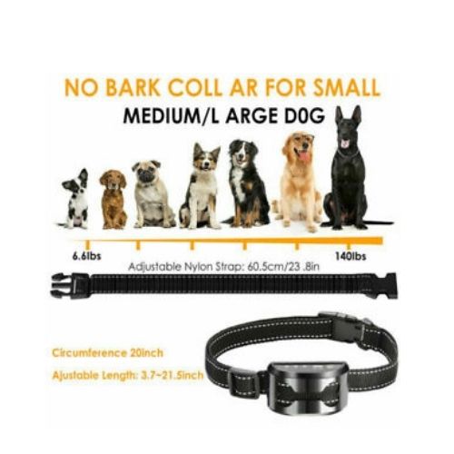 Waterproof Anti Bark Dog Collar Stop Barking Sound&Vibration Rechargeable S/M/L