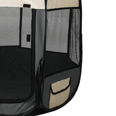 PaWz Pet Soft Playpen Dog Cat Puppy Play Round Crate Cage Tent Portable XL Grey