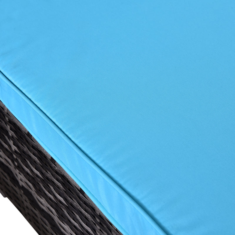 7pc Garden Wicker Sectional Set Outdoor Rattan Lounge Sofa with Cushion