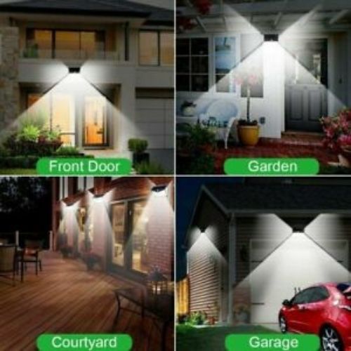 208LED Outdoor Solar Powered Lights PIR Motion Sensor Garden Security Wall Lamp