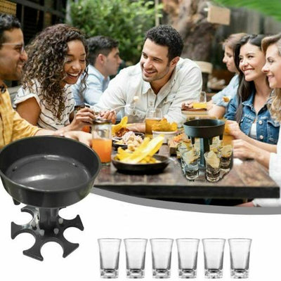 6 Shot Glass Dispenser for Filling Liquids Shots Wine Cocktail Carrier Liquor
