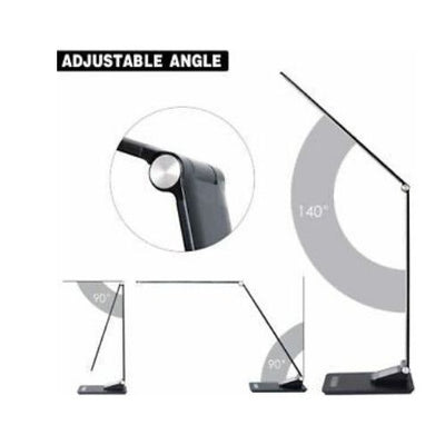 LED Desk Lamp with USB Charging Port LCD Screen Calendar Clock Alarm Thermometer