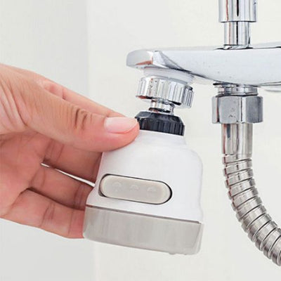 360 Degree Faucet Nozzle Sink Swivel Tap Aerator Dual Spray White Kitchen Tool