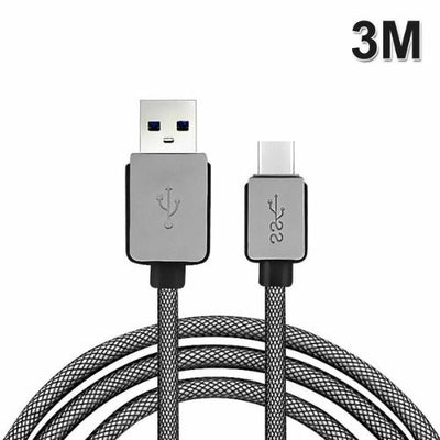 Braided USB Type-C Fast Charging Cable Cord Long For LG Samsung S9 Note 1m , 3m