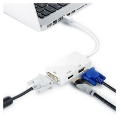 3 In 1 Mini DisplayPort DP Thunderbolt to DVI VGA HDMI Adapter Cable For MacBook