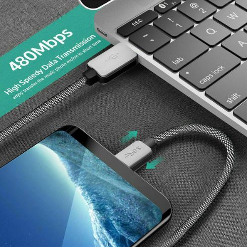 Braided USB Type-C Fast Charging Cable Cord Long For LG Samsung S9 Note 1m , 3m