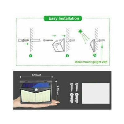 208LED Outdoor Solar Powered Lights PIR Motion Sensor Garden Security Wall Lamp
