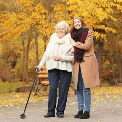 Walking Stick Cane Folding With Light LED Strap Handle Metal Adjustable - 4 Legs