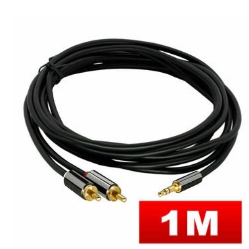 Gold Plated 3.5mm to 2 RCA Male to Male Aux Stereo Audio Cable for TV PC DVD DJ