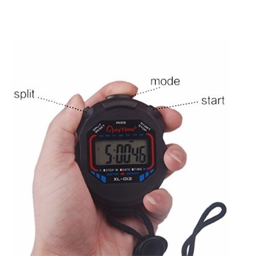 LCD Digital Sports Running Counter Stopwatch Timer Waterproof Alarm Stop Watch