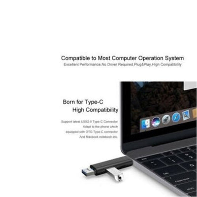USB / USB Type C 3.1 / MicroUSB External Micro SD Card Reader OTG Adapter