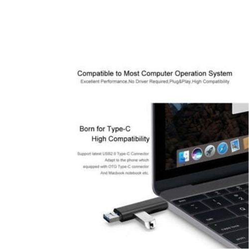 USB / USB Type C 3.1 / MicroUSB External Micro SD Card Reader OTG Adapter