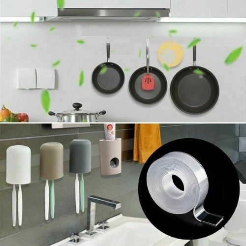 Reusable Nano Adhesive Tape Double-Sided Traceless Washable Gel Tape Anti-Slip
