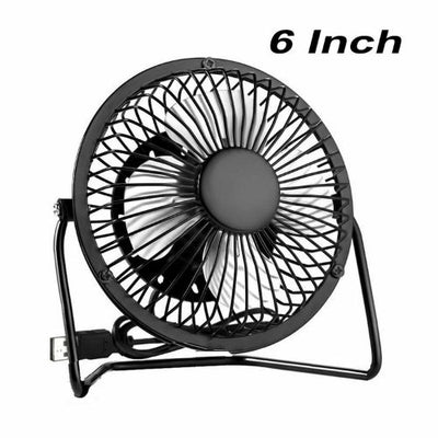 6"/4'' Mini USB Desk Fan Small Personal Cooler USB Powered Portable Fan(Metal)