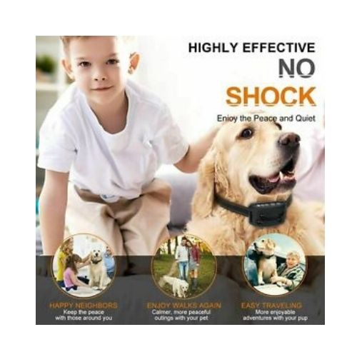 Waterproof Anti Bark Dog Collar Stop Barking Sound&Vibration Rechargeable S/M/L