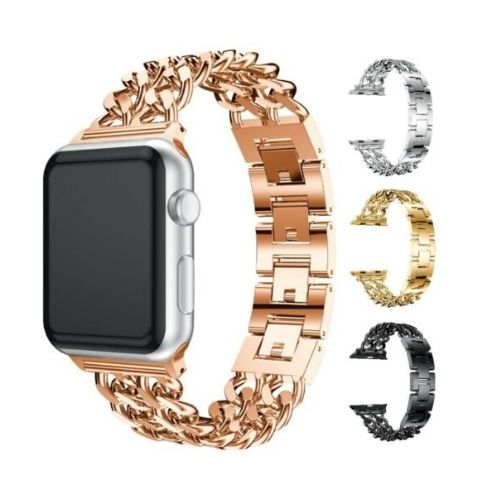 For Apple Watch Stainless Steel Dual Loop iWatch Link Band Strap 38 40 42 44 mm